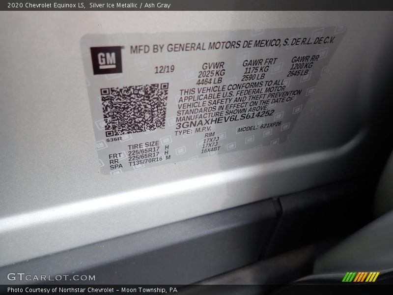 Silver Ice Metallic / Ash Gray 2020 Chevrolet Equinox LS