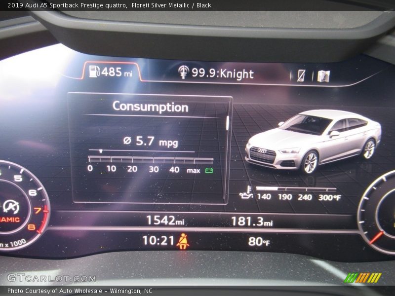 Florett Silver Metallic / Black 2019 Audi A5 Sportback Prestige quattro