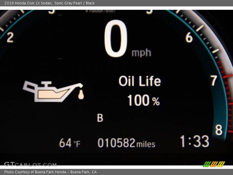 Sonic Gray Pearl / Black 2019 Honda Civic LX Sedan