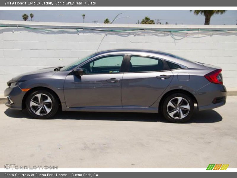 Sonic Gray Pearl / Black 2019 Honda Civic LX Sedan