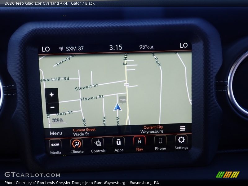 Navigation of 2020 Gladiator Overland 4x4