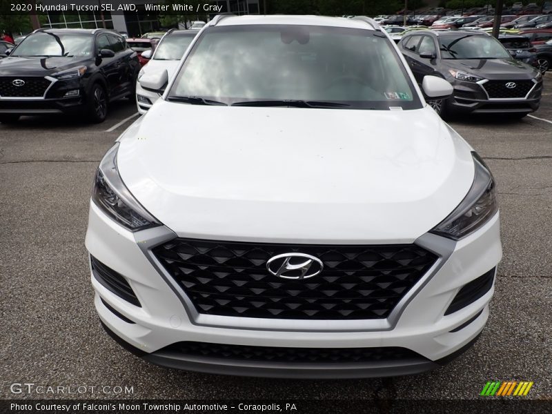 Winter White / Gray 2020 Hyundai Tucson SEL AWD