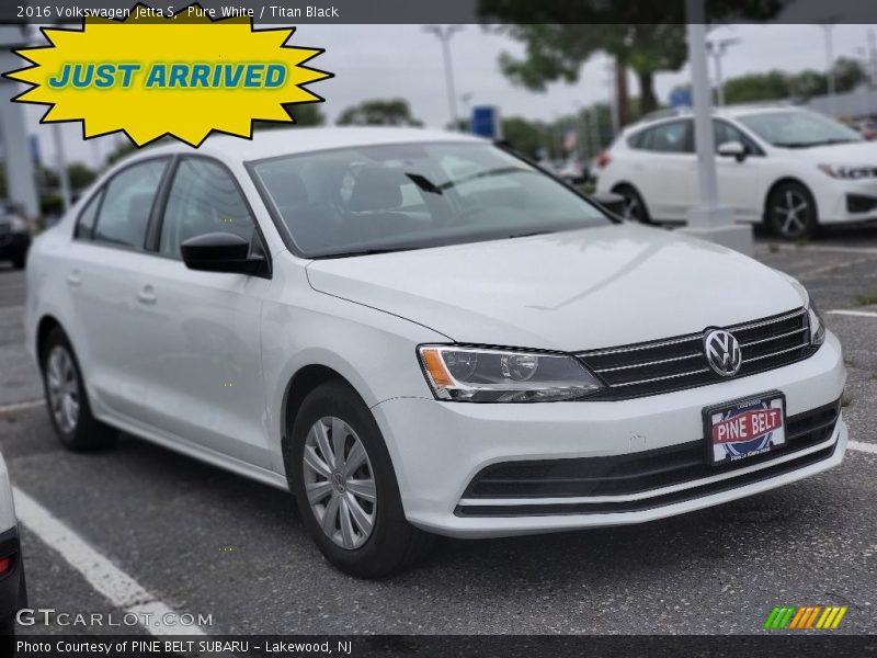 Pure White / Titan Black 2016 Volkswagen Jetta S