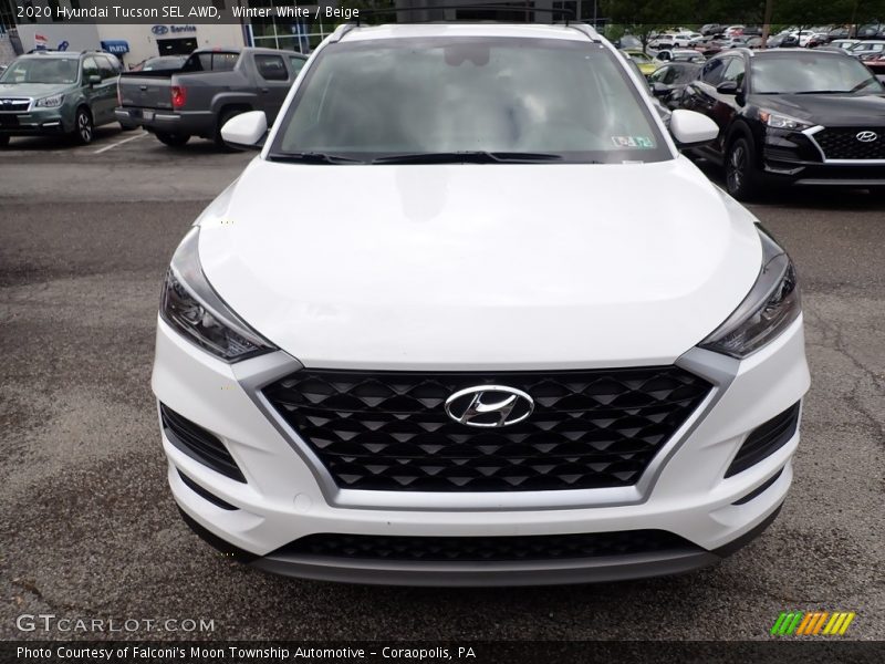Winter White / Beige 2020 Hyundai Tucson SEL AWD