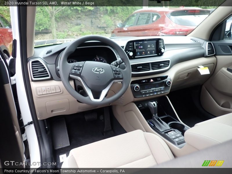 Winter White / Beige 2020 Hyundai Tucson SEL AWD