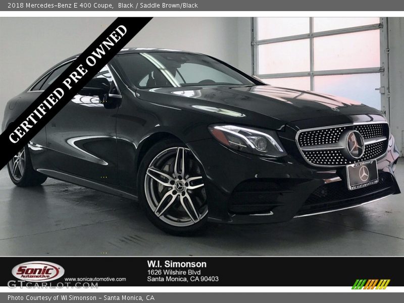 Black / Saddle Brown/Black 2018 Mercedes-Benz E 400 Coupe