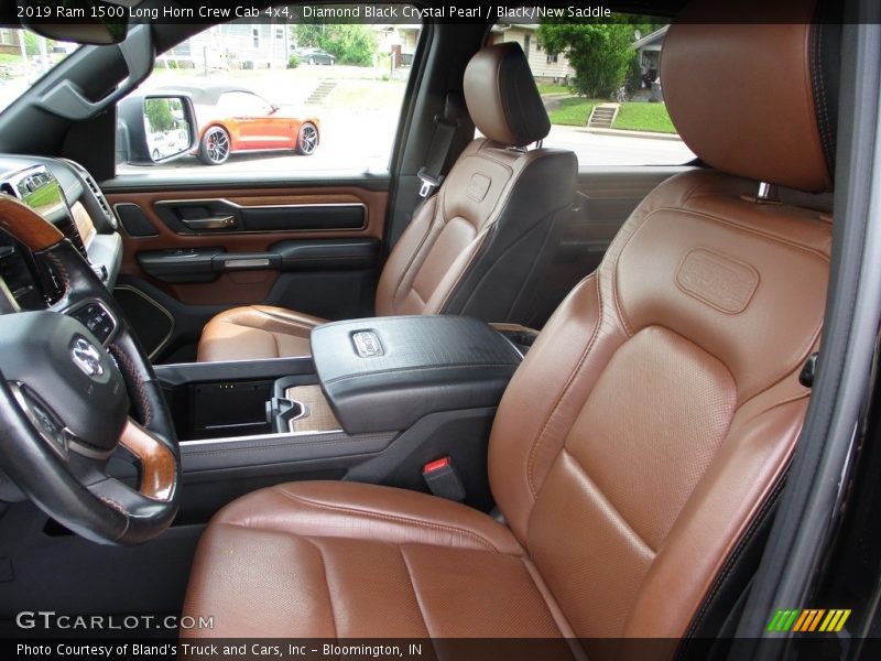 Diamond Black Crystal Pearl / Black/New Saddle 2019 Ram 1500 Long Horn Crew Cab 4x4