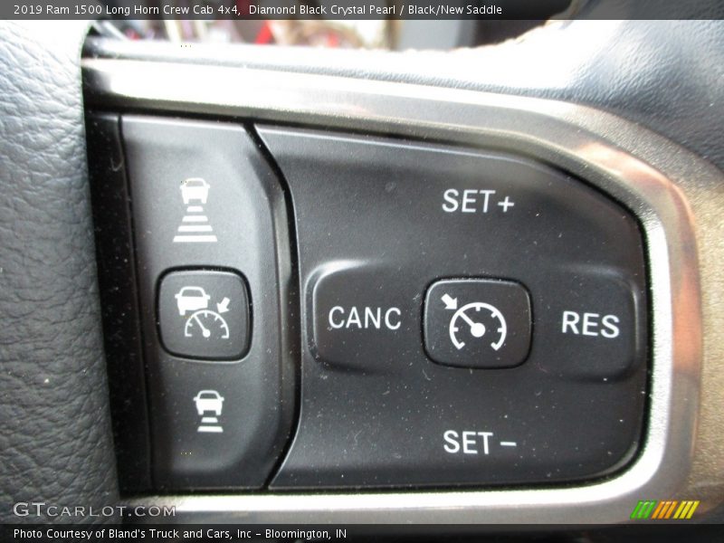 Diamond Black Crystal Pearl / Black/New Saddle 2019 Ram 1500 Long Horn Crew Cab 4x4