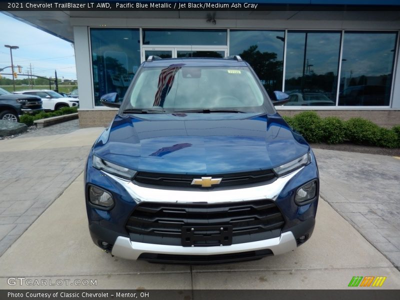 Pacific Blue Metallic / Jet Black/Medium Ash Gray 2021 Chevrolet TrailBlazer LT AWD