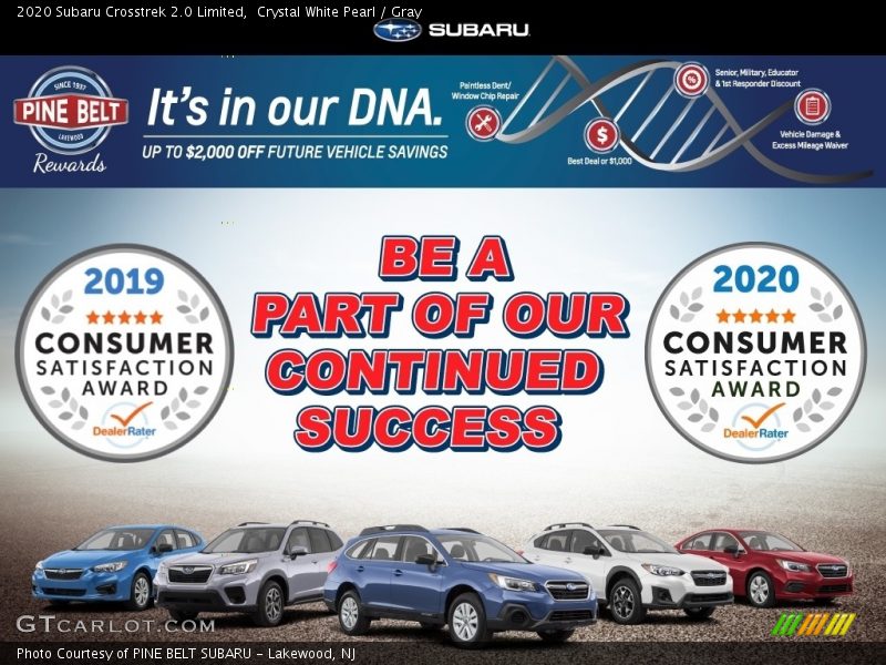 Crystal White Pearl / Gray 2020 Subaru Crosstrek 2.0 Limited