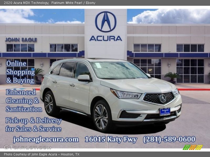 Platinum White Pearl / Ebony 2020 Acura MDX Technology