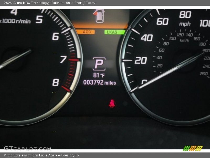 Platinum White Pearl / Ebony 2020 Acura MDX Technology