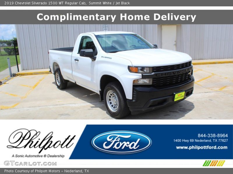 Summit White / Jet Black 2019 Chevrolet Silverado 1500 WT Regular Cab