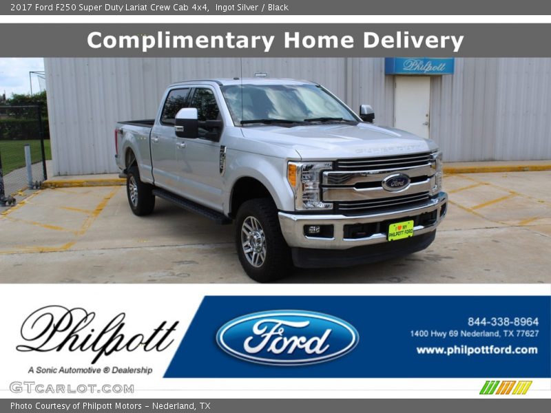 Ingot Silver / Black 2017 Ford F250 Super Duty Lariat Crew Cab 4x4