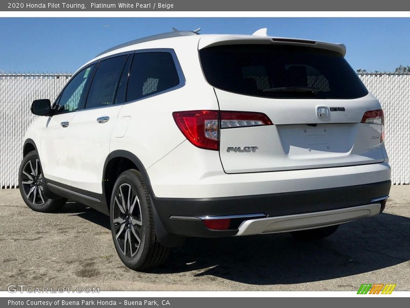 Platinum White Pearl / Beige 2020 Honda Pilot Touring