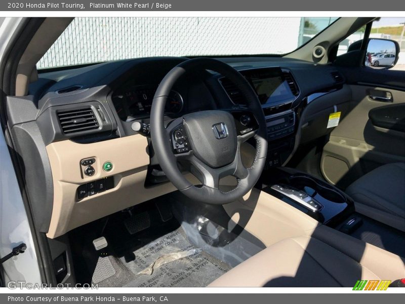 Platinum White Pearl / Beige 2020 Honda Pilot Touring