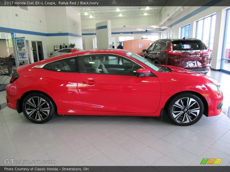 Rallye Red / Black/Ivory 2017 Honda Civic EX-L Coupe