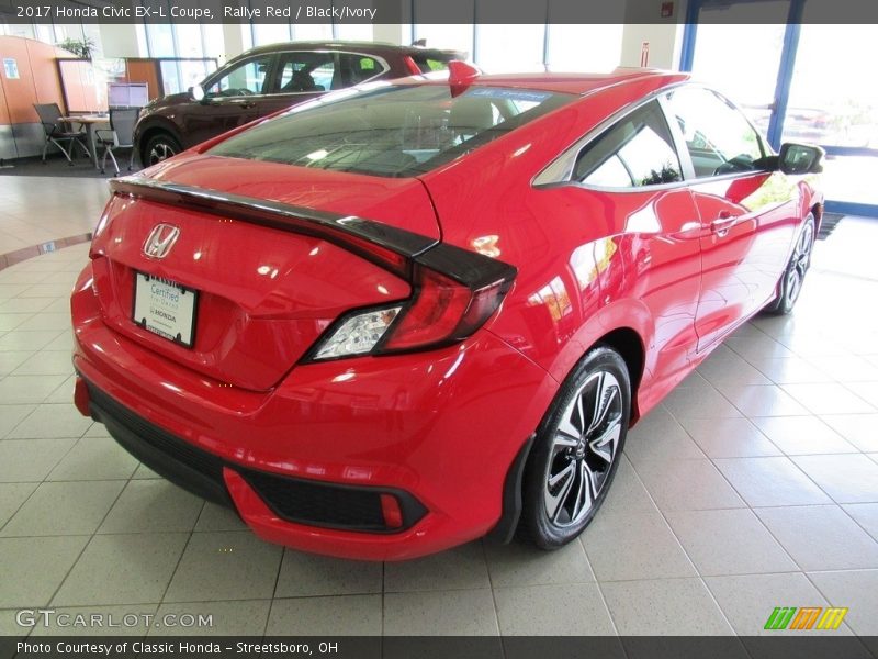 Rallye Red / Black/Ivory 2017 Honda Civic EX-L Coupe