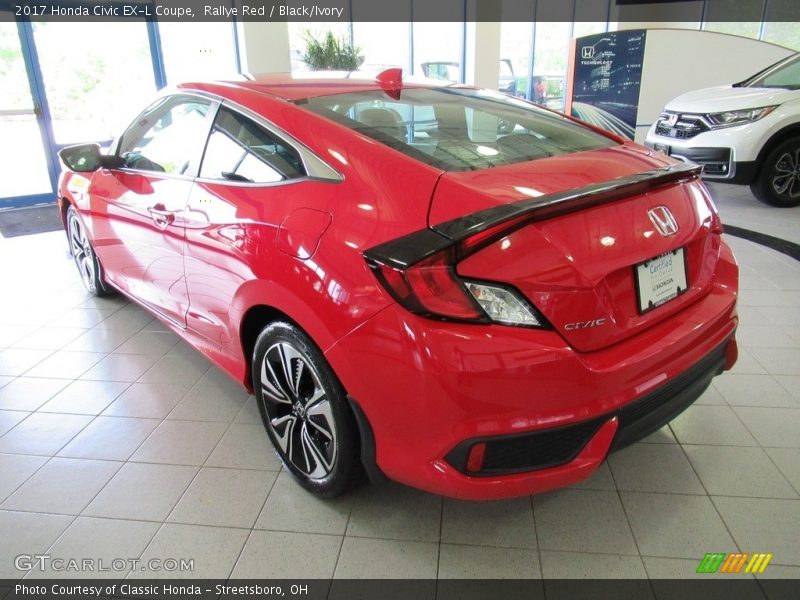 Rallye Red / Black/Ivory 2017 Honda Civic EX-L Coupe