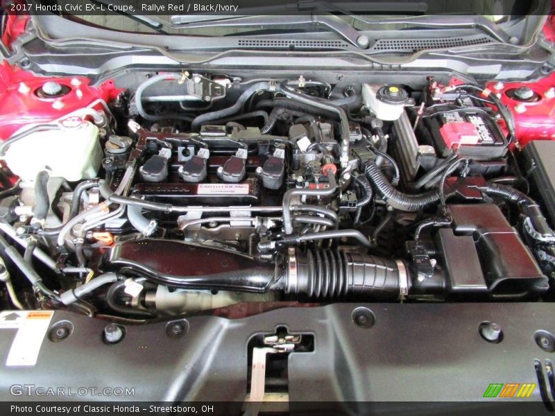 Rallye Red / Black/Ivory 2017 Honda Civic EX-L Coupe