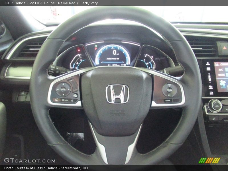 Rallye Red / Black/Ivory 2017 Honda Civic EX-L Coupe