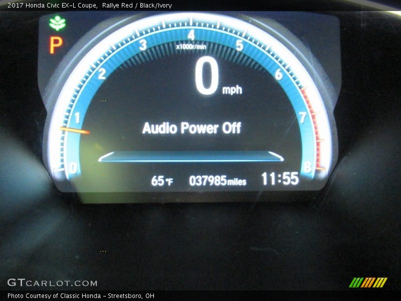 Rallye Red / Black/Ivory 2017 Honda Civic EX-L Coupe