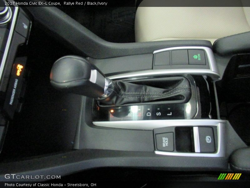 Rallye Red / Black/Ivory 2017 Honda Civic EX-L Coupe