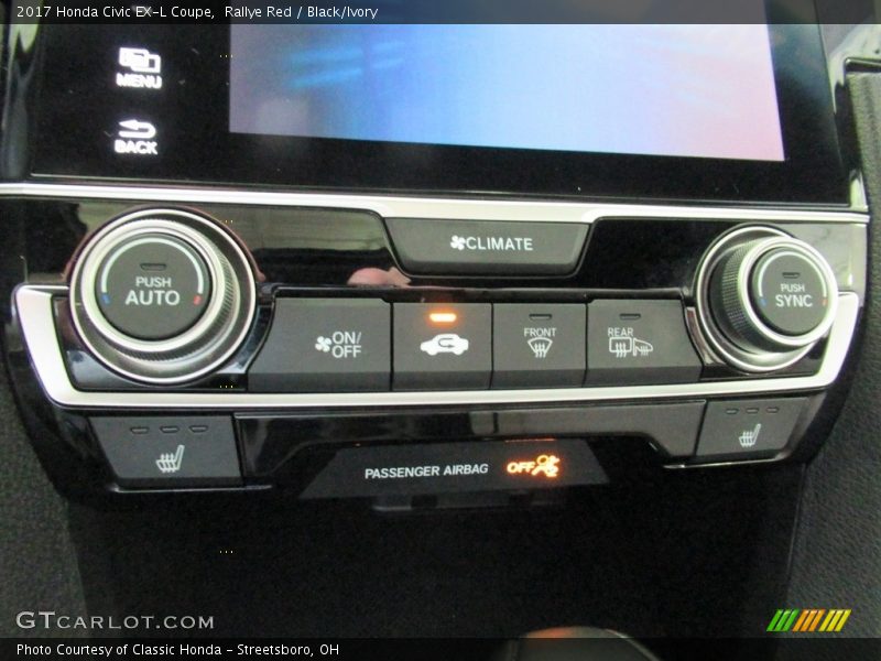 Rallye Red / Black/Ivory 2017 Honda Civic EX-L Coupe