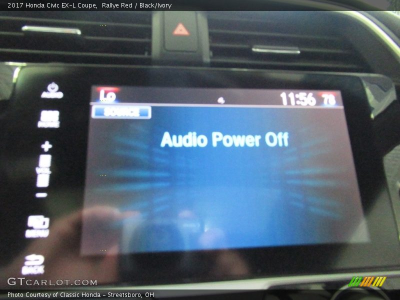 Rallye Red / Black/Ivory 2017 Honda Civic EX-L Coupe