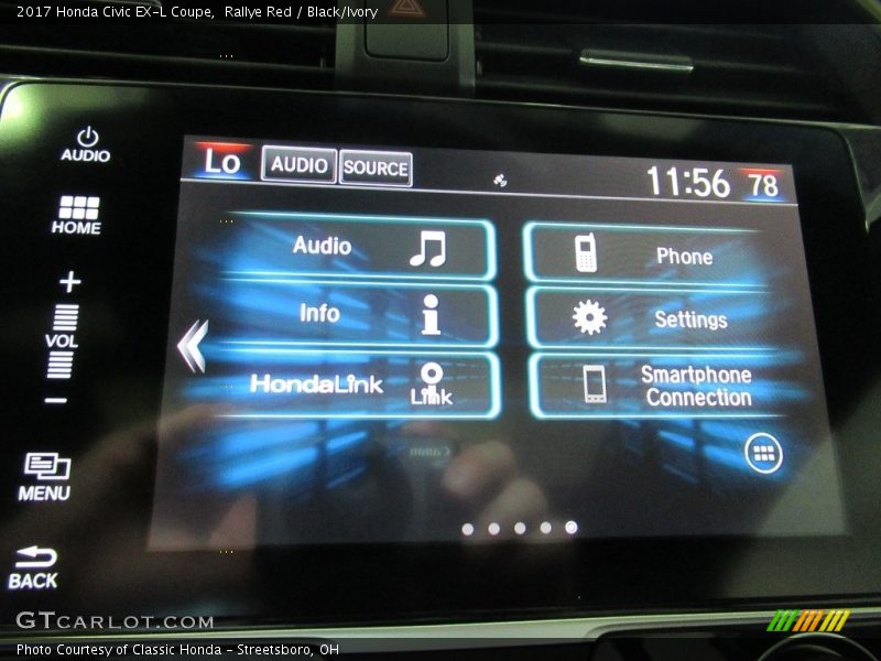 Rallye Red / Black/Ivory 2017 Honda Civic EX-L Coupe