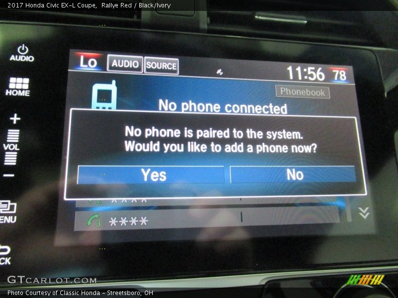 Rallye Red / Black/Ivory 2017 Honda Civic EX-L Coupe