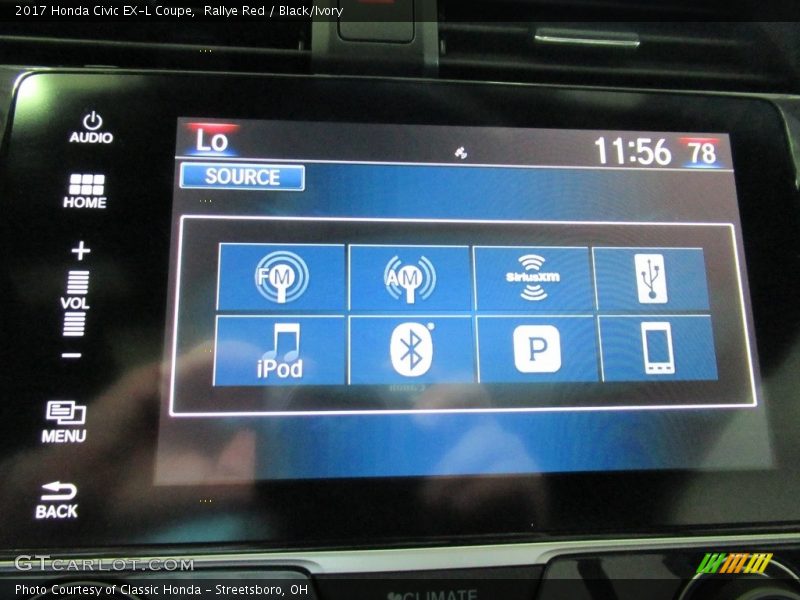 Rallye Red / Black/Ivory 2017 Honda Civic EX-L Coupe