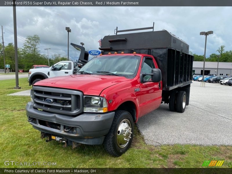 Red / Medium Parchment 2004 Ford F550 Super Duty XL Regular Cab Chassis