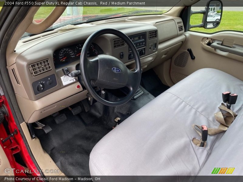 Red / Medium Parchment 2004 Ford F550 Super Duty XL Regular Cab Chassis