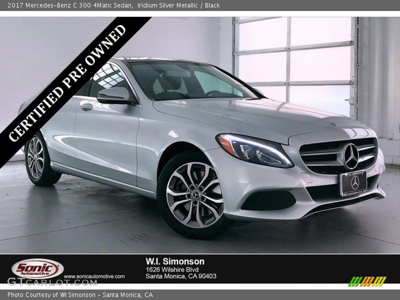 Iridium Silver Metallic / Black 2017 Mercedes-Benz C 300 4Matic Sedan