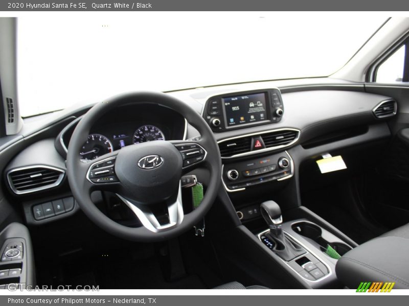 Quartz White / Black 2020 Hyundai Santa Fe SE