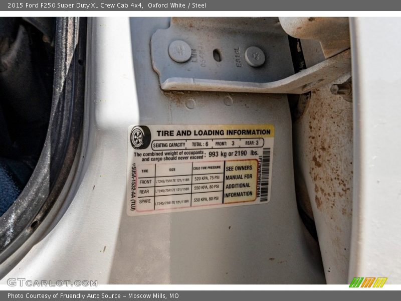 Oxford White / Steel 2015 Ford F250 Super Duty XL Crew Cab 4x4
