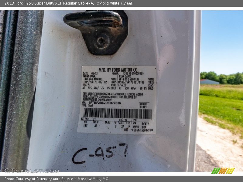 Oxford White / Steel 2013 Ford F250 Super Duty XLT Regular Cab 4x4