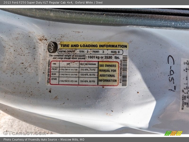 Oxford White / Steel 2013 Ford F250 Super Duty XLT Regular Cab 4x4