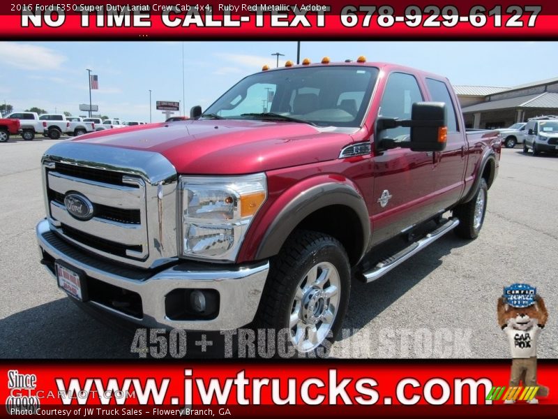 Ruby Red Metallic / Adobe 2016 Ford F350 Super Duty Lariat Crew Cab 4x4