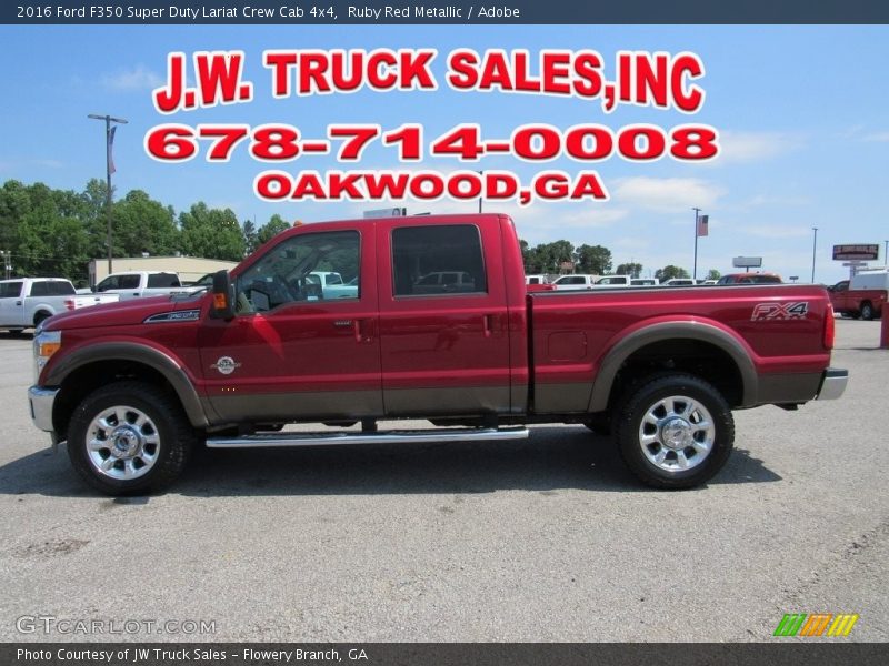 Ruby Red Metallic / Adobe 2016 Ford F350 Super Duty Lariat Crew Cab 4x4