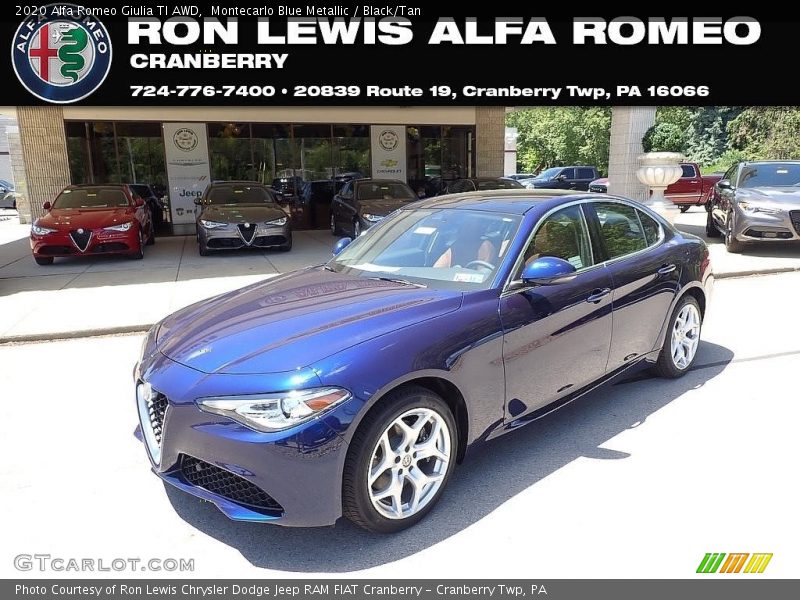 Montecarlo Blue Metallic / Black/Tan 2020 Alfa Romeo Giulia TI AWD
