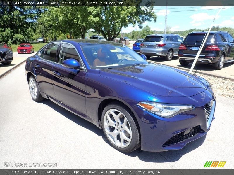 Montecarlo Blue Metallic / Black/Tan 2020 Alfa Romeo Giulia TI AWD