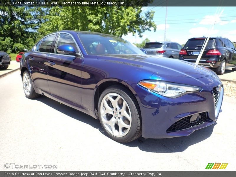 Montecarlo Blue Metallic / Black/Tan 2020 Alfa Romeo Giulia TI AWD