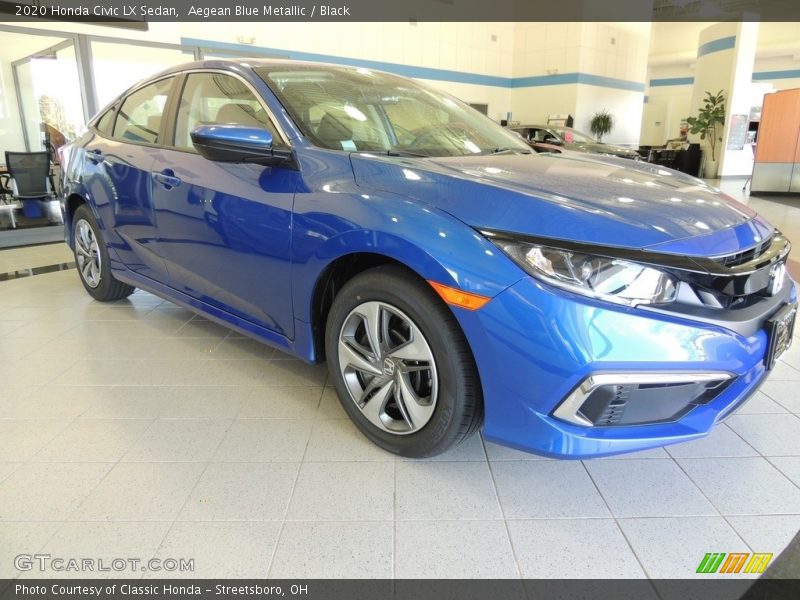 Aegean Blue Metallic / Black 2020 Honda Civic LX Sedan