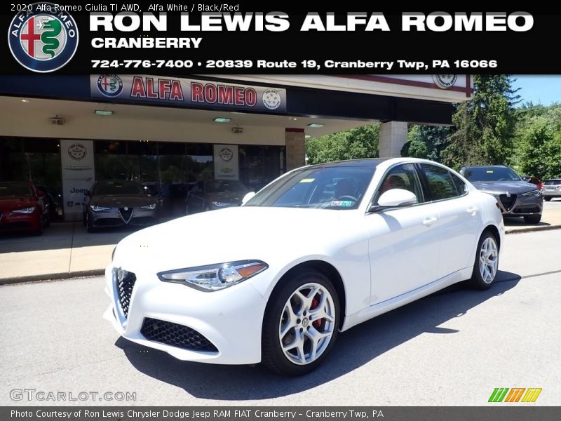 Alfa White / Black/Red 2020 Alfa Romeo Giulia TI AWD