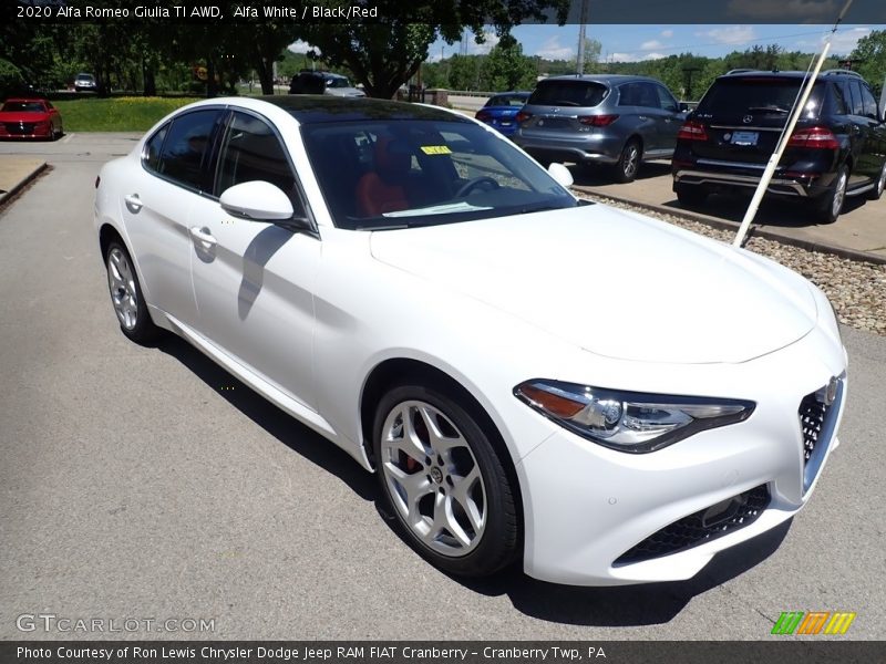 Alfa White / Black/Red 2020 Alfa Romeo Giulia TI AWD