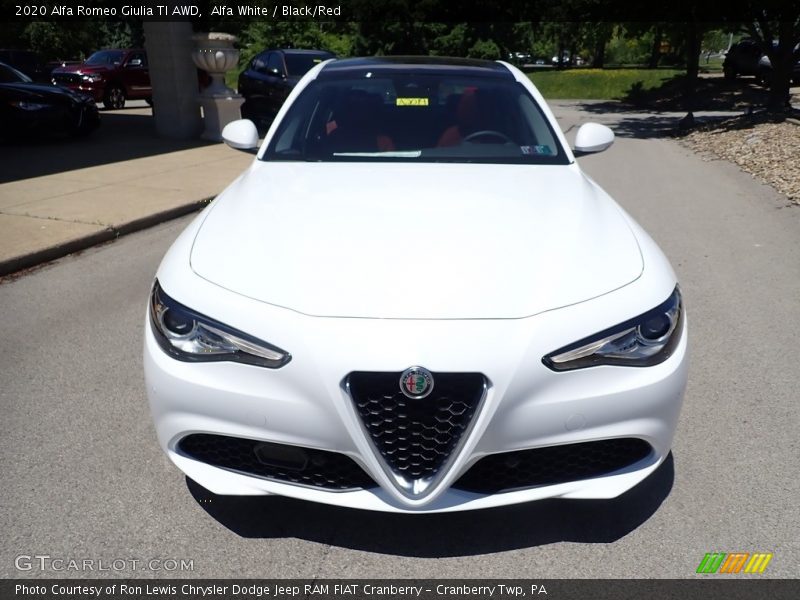Alfa White / Black/Red 2020 Alfa Romeo Giulia TI AWD