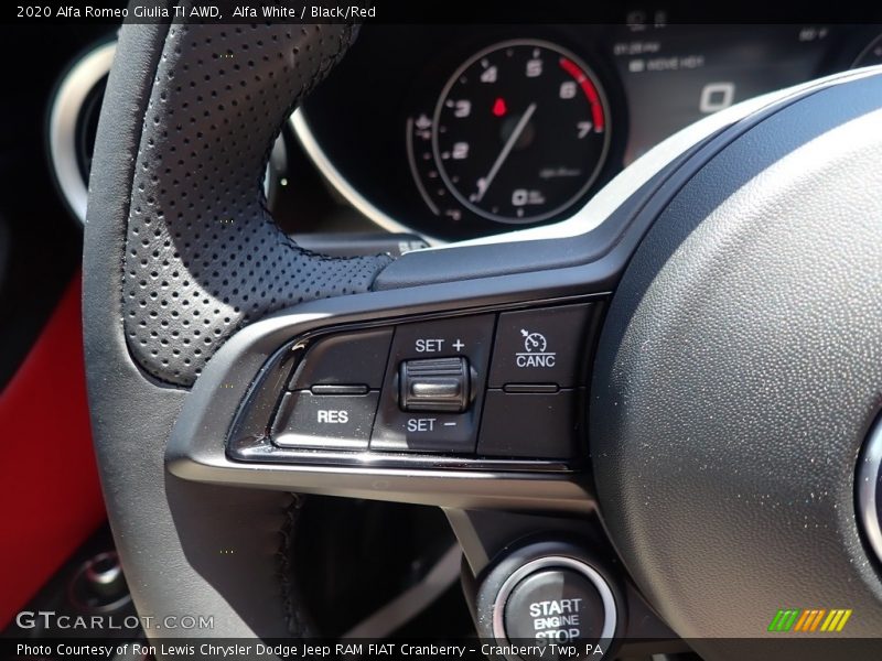 Alfa White / Black/Red 2020 Alfa Romeo Giulia TI AWD
