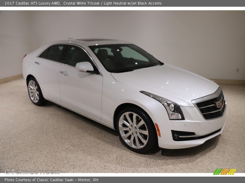 Crystal White Tricoat / Light Neutral w/Jet Black Accents 2017 Cadillac ATS Luxury AWD